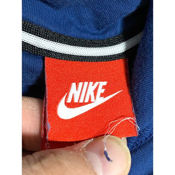 Vintage Nike Spell Out Swoosh Blue White Hoodie Sweatshirt Funnel Neck Womens S - Picture 6 of 9